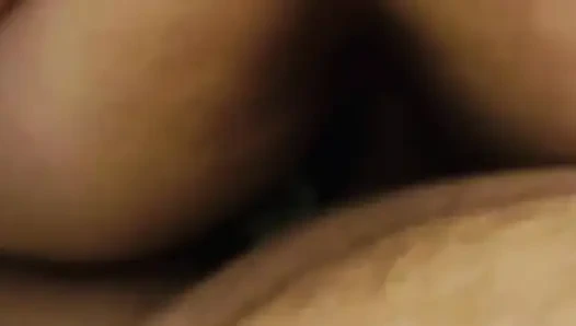 BBW with dildo and cock together, both fuck holes stretched out