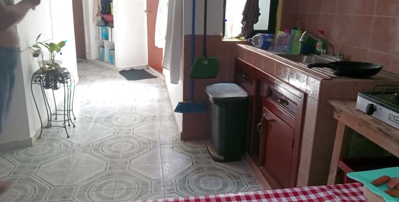 Mother-in-law Films Herself in the Kitchen and Shows Her Breasts