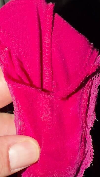 Wife left wet panties for me to have fun and asked me to cum on it