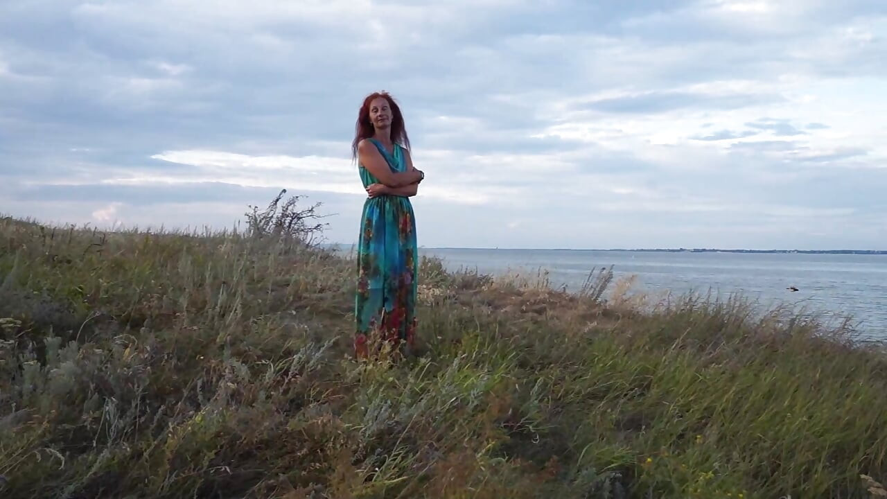 Volga marge in evening