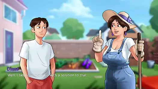 Diane si cewek dengan kontol raksasa lagi asik muasin memek satu sama lain di luar ruangan - gameplay cerita musim panas