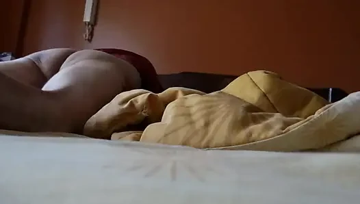 My stepson jerks off while watching me masturbate and we end up having sex twice, he cums inside me