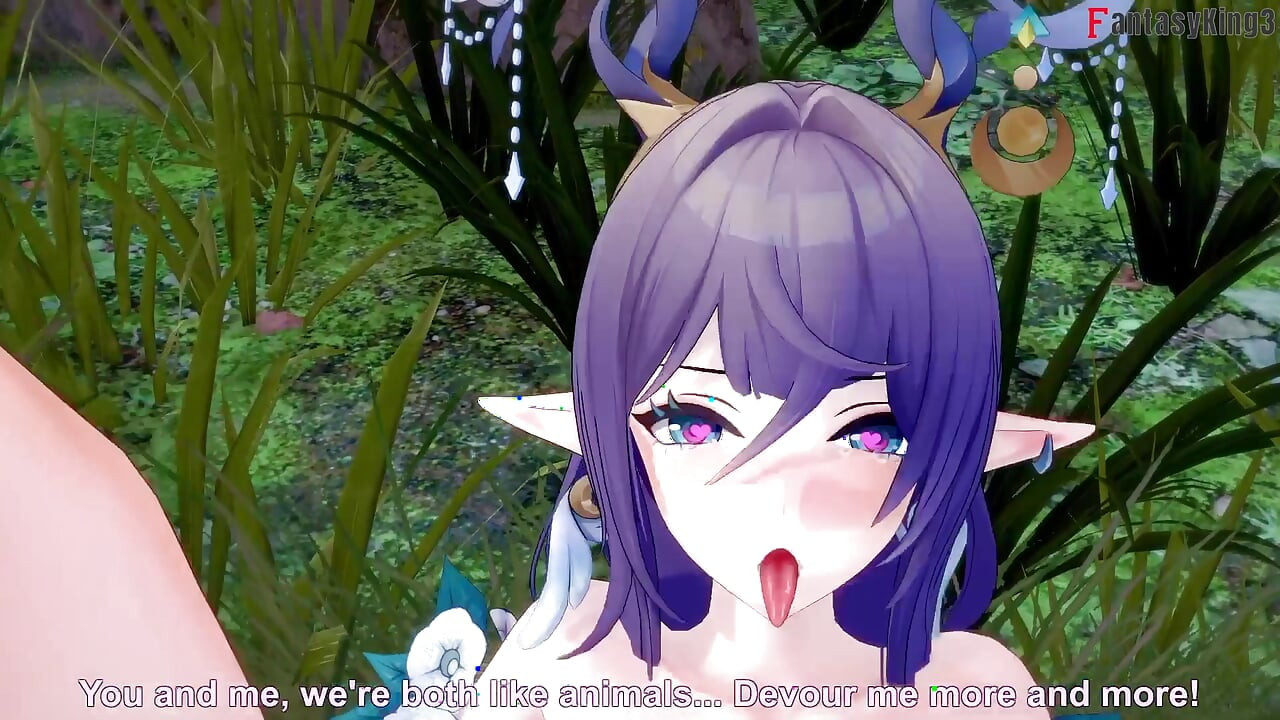 Lauma hot ahegao sex in the forest - Genshin Impact
