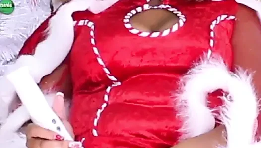 Newbie Nina Rivera Plays with Her New Toy Under the Christmas Tree