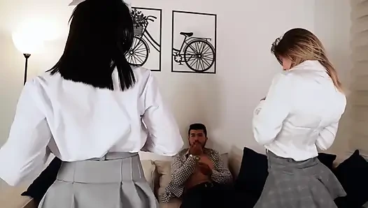 Threesome with the Principal After Class, Just so We Don't Get Kicked Out of College