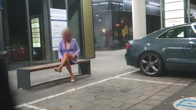 i with my sexy stockings outdoor