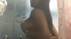 Hot Israeli Ethiopian girl soaping in the shower