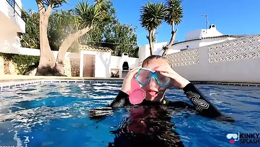 Underwater Blowjob Challenge - Gagging on My Sinking Dildo