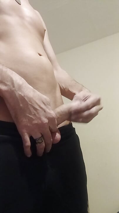 Showing off my cock in joggers