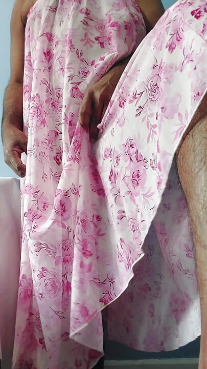 I'm masterbating wearing a Butter Silk Seethrough Flowery Fleared Chiffon Skirt