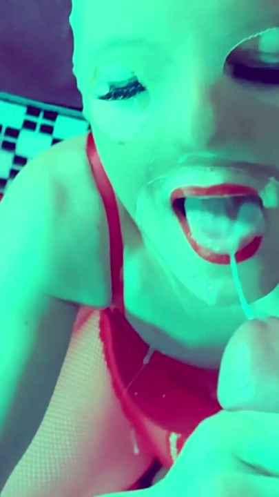 SMOKING DEEPTHROAT lesson for SISSY latex slave | Clip 1