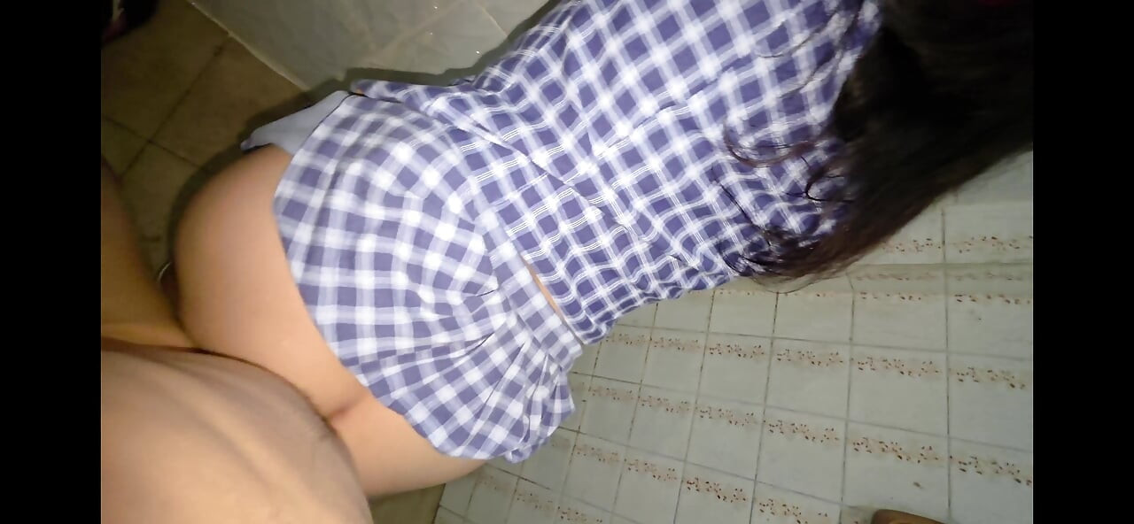 Horny stepsister enters the bathroom to tease stepbrother with loud moans in hot POV