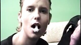Sperma im Mund, deutsche Blowjob-Mädchen, Zusammenstellung