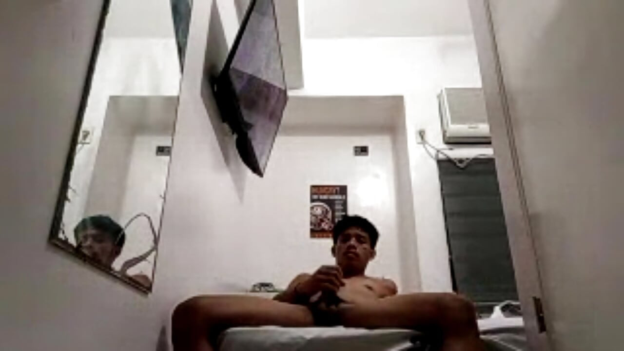 Filipino Twink Jerks His Throbbing Cock in Hotel 2