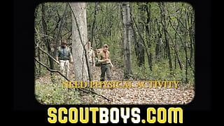 ScoutBoys - DILF Scoutmaster Dolf Dietrich fucks two twinks in tent