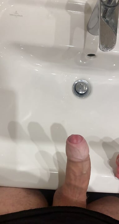 Cumshot in the bathroom