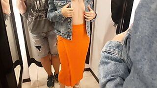 A Sexy Stranger Asked Me to look at her in the fitting Room.