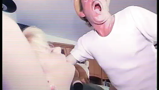 Sexy German blonde rides dick of an older dude