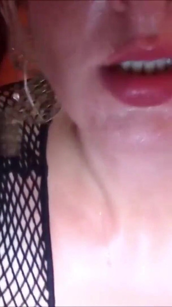 Key moment from "Curvy German girl with big hanging tits fucks on Spermastudio"