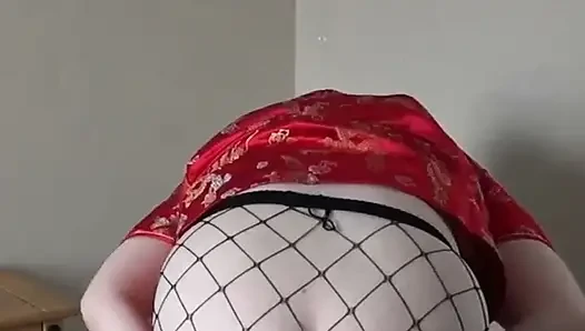 Cheongsam Dress Fishnet Pantyhose Striptease
