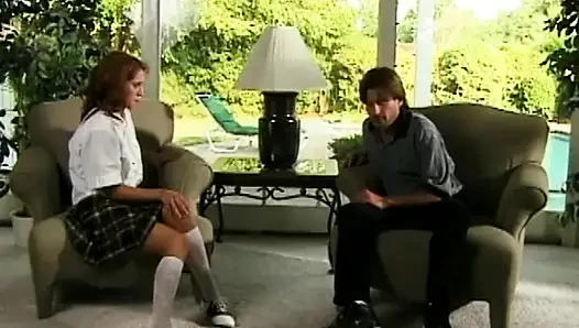 Young college girl gets fucked legs wide open