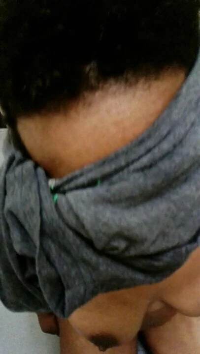 Slapping ebony hoe in bathroom