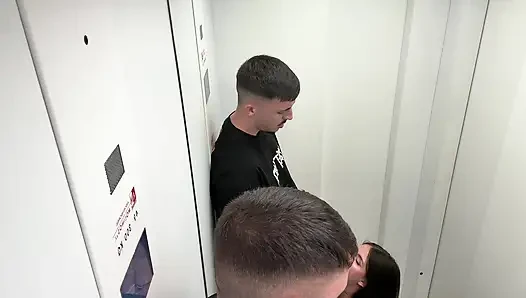 We Fuck in the Elevator and a Neighbor Catches Us