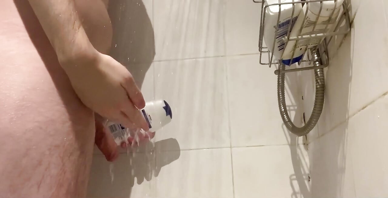 Washing My Cock in the Shower, I Get Hard and Decide to Jerk off Until I Cum!