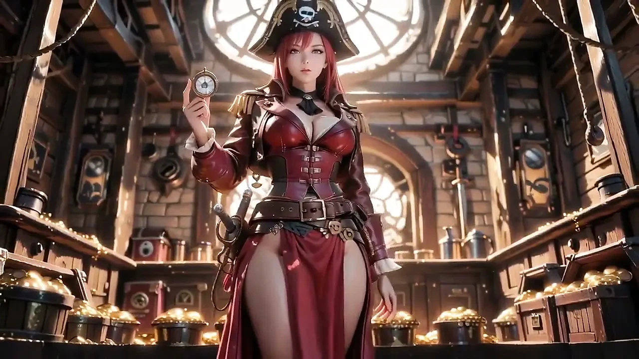 Redhead Pirate Queen! Taboo Feast in the Vintage Ship