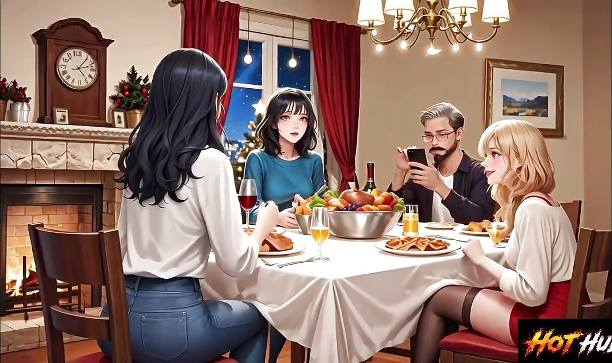 Stepmom and stepson fucks in the family party cristmas party Fucking in the bedroom