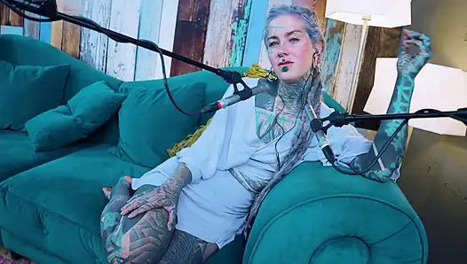 I talk about F - Fear - ASMR podcast SFW talking goth skinny girl dreadlocks tattoo model inked girl