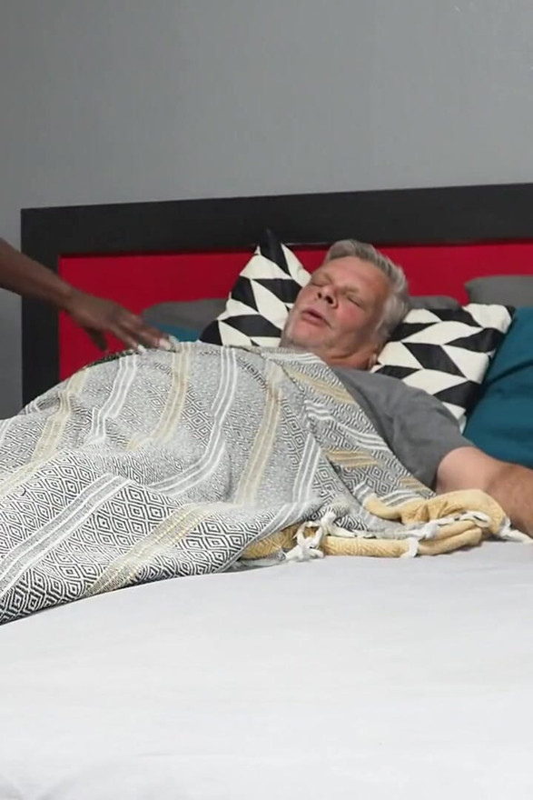 Ebony Nurse Helps Old Man to Get an Erection and Ride His Face