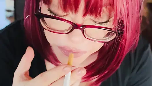 Miss Tina Snua Loves To Dangle Her Cigarette! Smoking Smoker Glasses