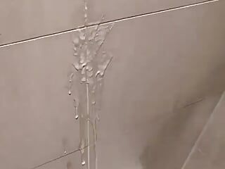 Cumshot on shower