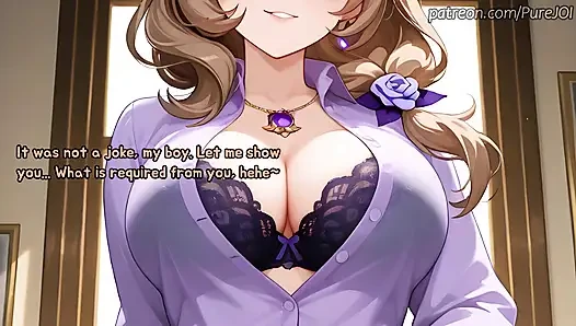 Pass 5 interviews with Genshin Impact girls to get a job (Sex JOI)