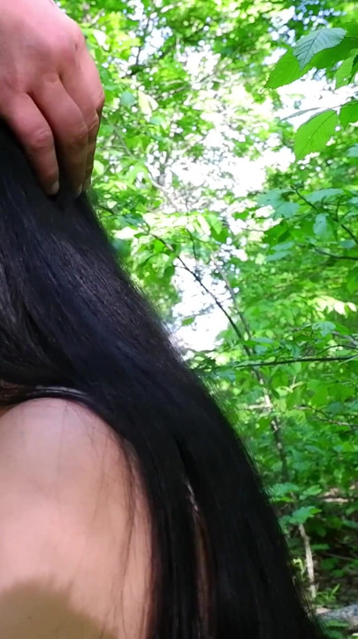 Sensual blowjob in the woods