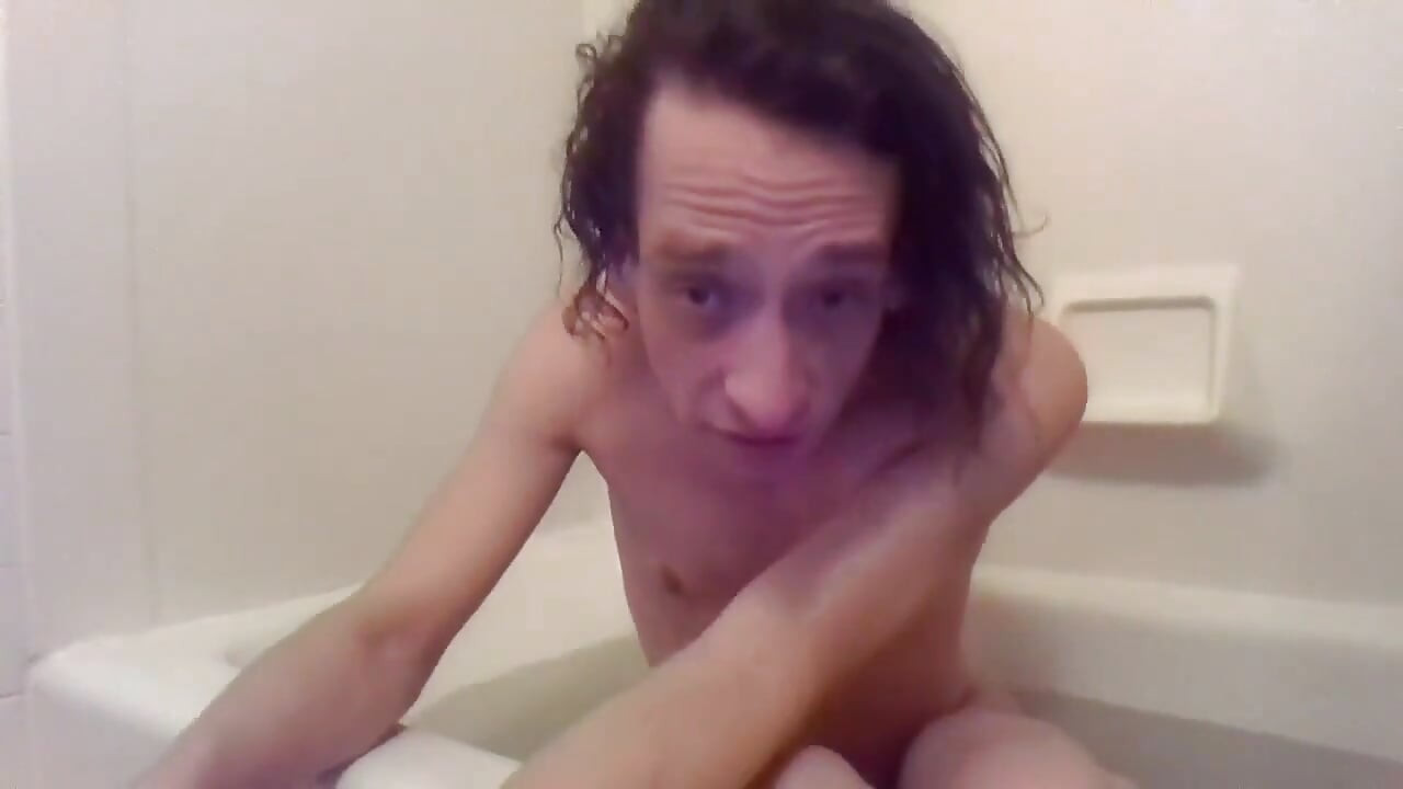 Shaving My Chest Mtf Breasts in Bathtub and Nipples Peeing