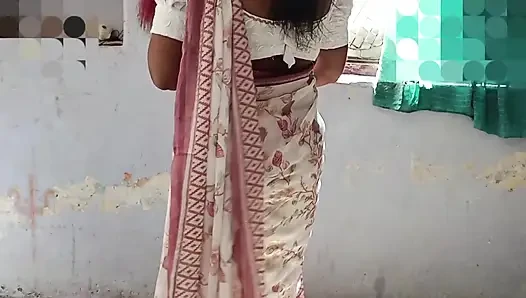 Beautiful stepsister taking off her saree blouse Brother looking for sex alone in the room Brother saw sister completely naked with a pimp body and pearly ass
