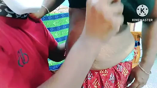 Neighbour Aunty's hot navel suck with honey by desi boy - tamil dirty talk with loud moaning