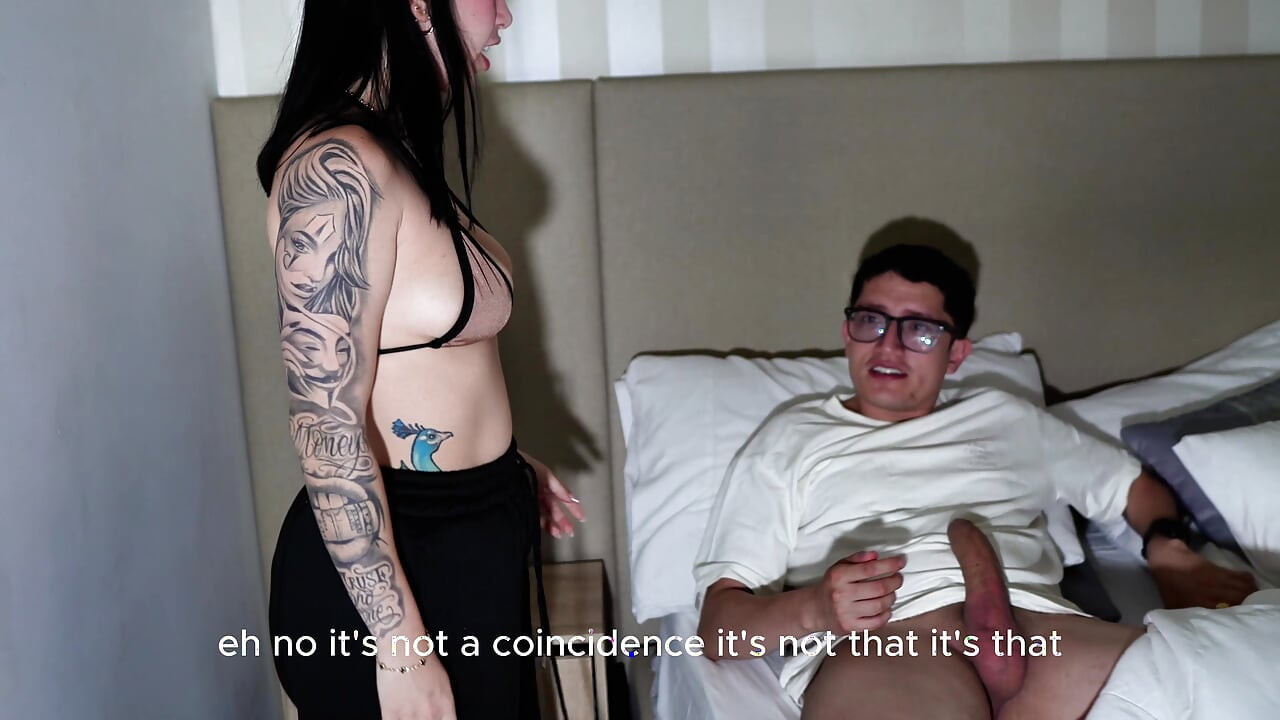 Nerdy stepbrother takes away his half-brother's rage with his huge cock, until he cums in his mouth