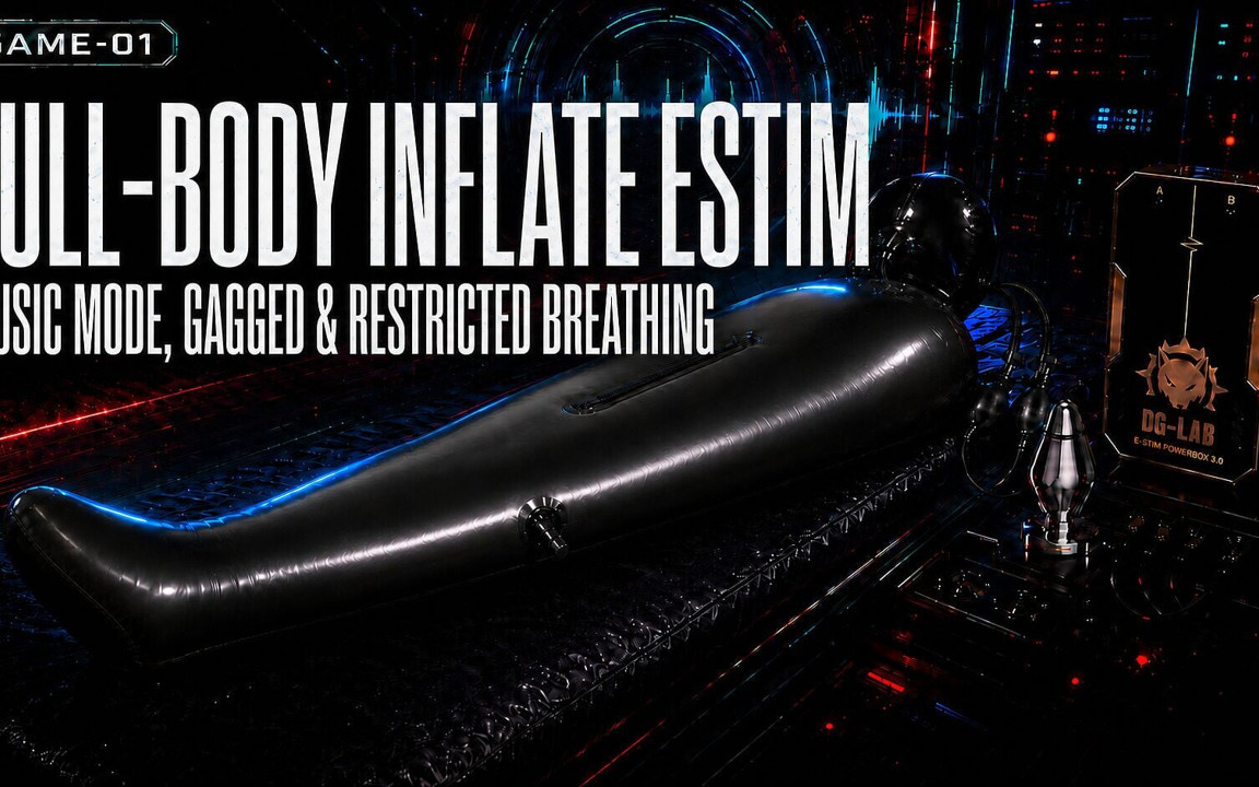 Wife Punishes Her Slave in Full-body-inflate Latex Bag - Estim - Restricted Breathing - Bagged