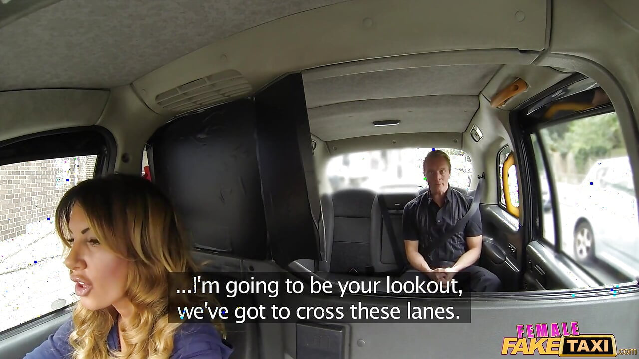 Female Fake Taxi - Horny Taxi Driver Picks up a Handsome Stranger, Gives Him a Blowjob & Finish Doggystyle Sex