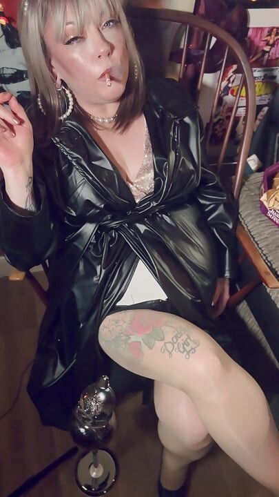 Leather Coat & Cigarettes - Miss Tina Snua Smokes For You