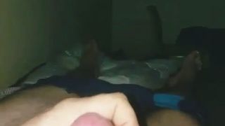 Aussie guy jerking his cock