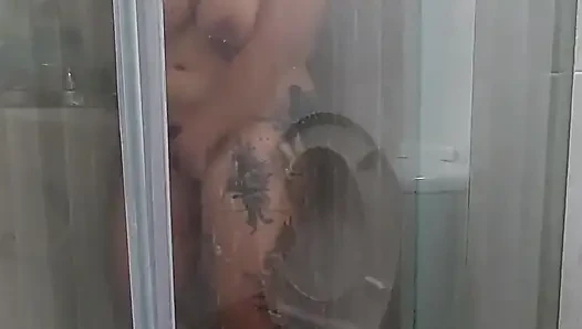 Masturbation In The Shower With Hairy Vagina