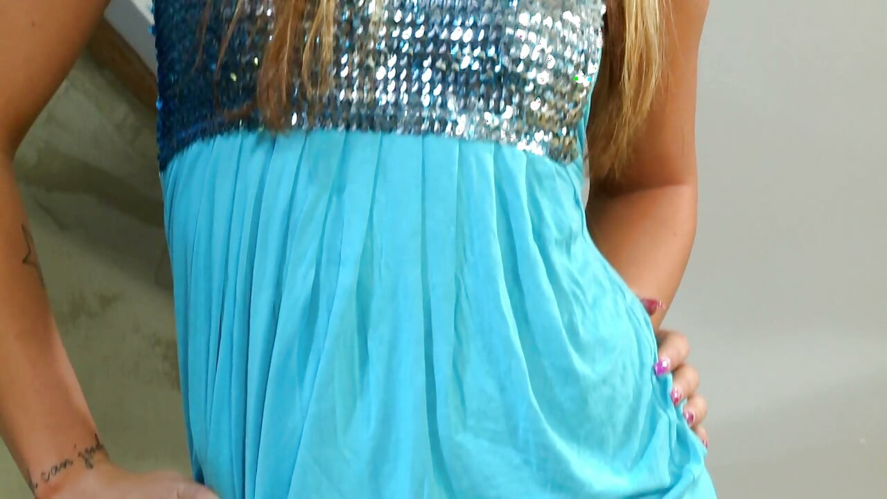 Beautiful teen with couple of tattoos on her body gets banged at casting
