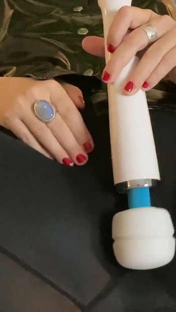 Powerful moment from "Black Mules, Black Leggings, Vibrator Masturbation"