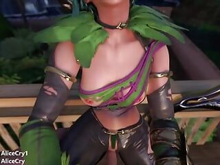 Tira From Soul Calibur's Perfect TIts Bounce As She Rides
