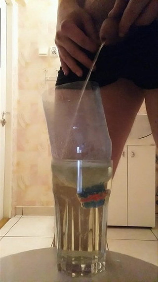 urine funnel into a glass