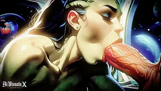 Kompilasi orc elf alien fantasi sepong kontol & ngentot toket - bokep animasi (ai generated)